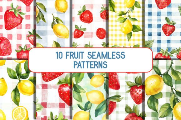 10 Seamless Summer Fruit Patterns