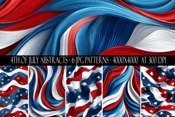 4th of July Abstract Seamless Patterns
