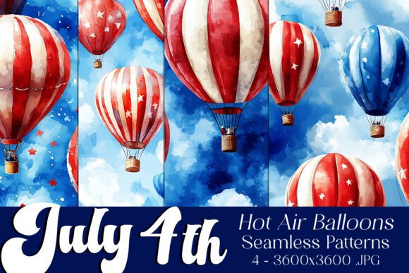 4th of July Hot Air Balloons Patterns S2