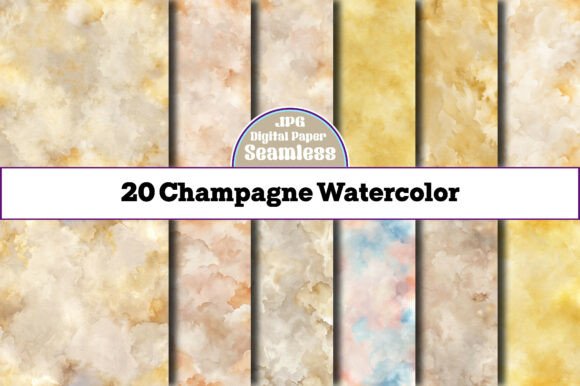 Champagne Watercolor Patterns: A Versatile Asset for Creative Projects