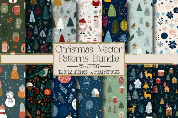 Christmas Vector Patterns Bundle