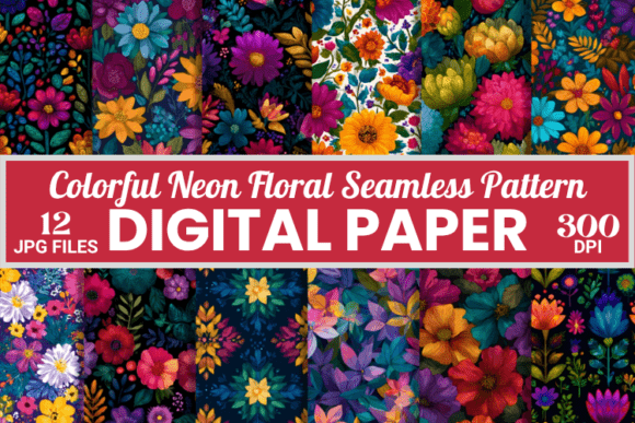 Colorful Neon Floral Seamless Patterns: A Comprehensive Evaluation for Digital Designers
