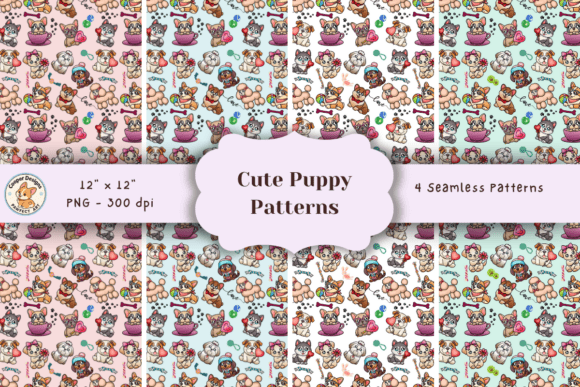 Cute Puppy Seamless Patterns