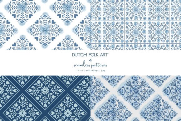 Evaluating Dutch Folk Art Seamless Patterns for Rustic and Vintage Design Projects