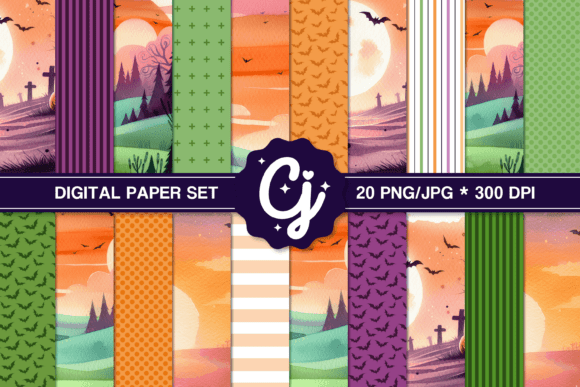 Halloween Patterns Set Digital Papers: Elevating Seasonal Design with Seamless Aesthetics