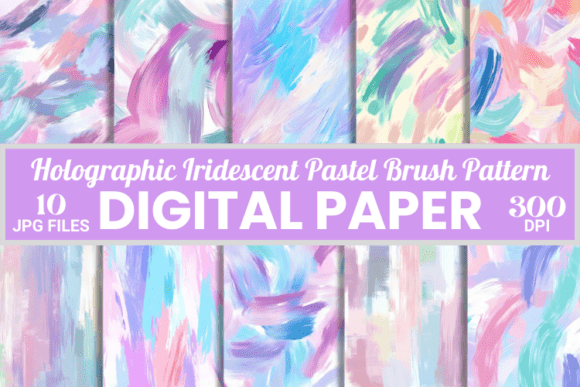 Holographic Pastel Brush Stroke Patterns