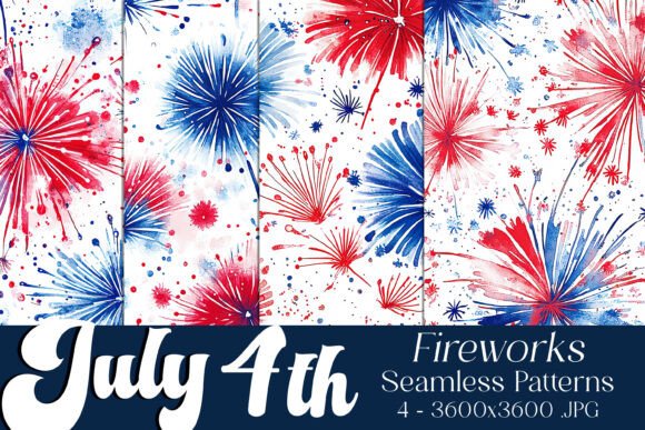 July 4th Fireworks Seamless Patterns 5