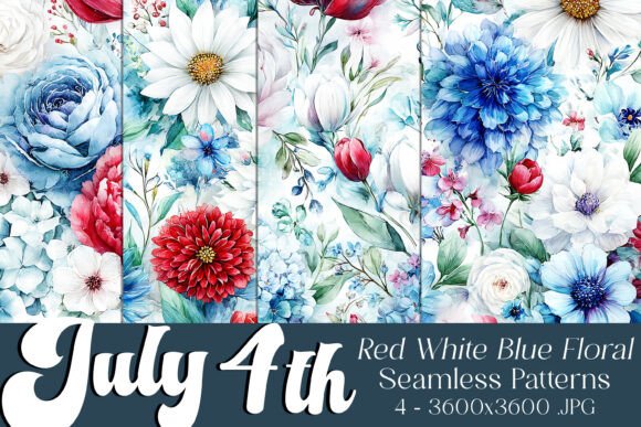 July 4th Seamless Floral Patterns 12: A Comprehensive Guide to Patriotic Design Assets