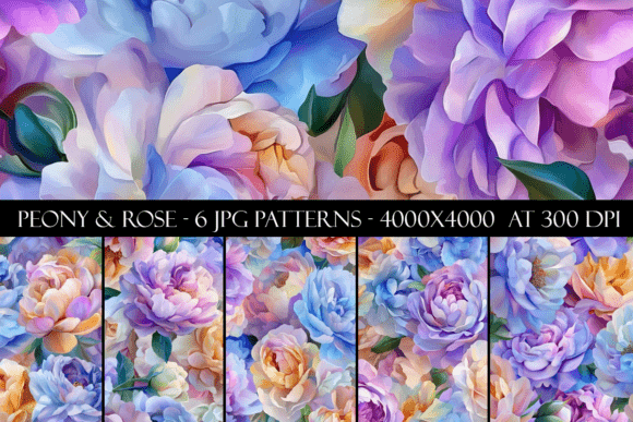 Peony and Rose Seamless Patterns: A Versatile Design Resource