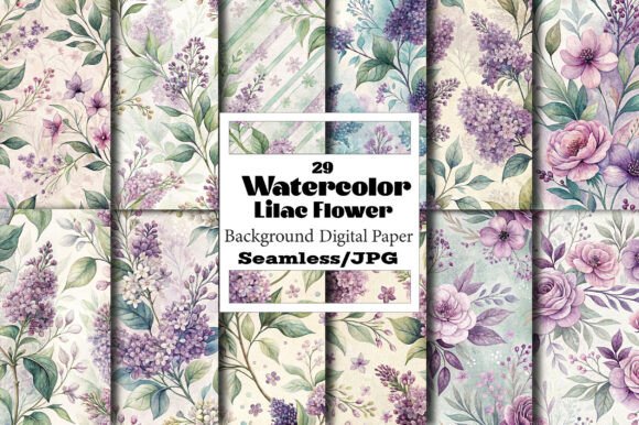 Strategic Applications of Watercolor LILAC FLOWER Patterns in Digital and Physical Branding