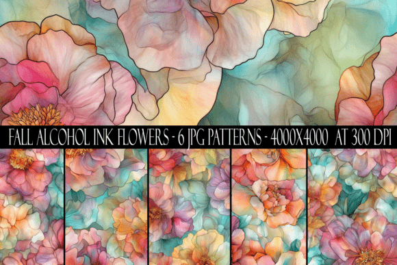 Strategic Integration of Fall Alcohol Ink Flower Patterns in Digital Design Projects
