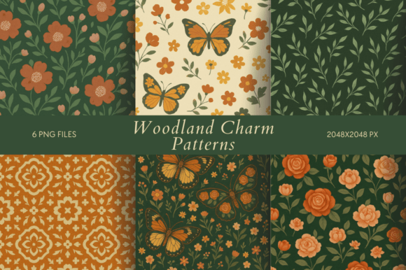Woodland Charm Patterns: Elevating Brand Aesthetics with Nature-Inspired Digital Design